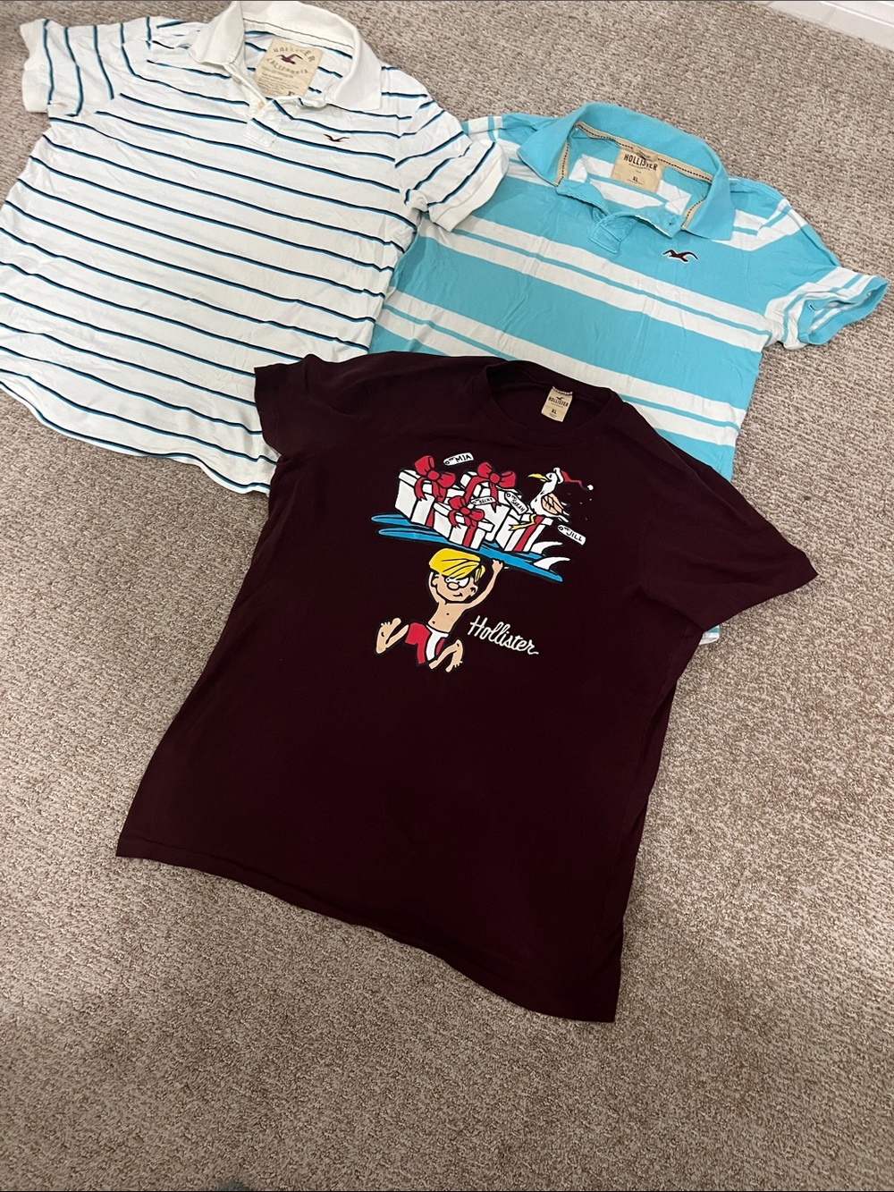 3 Hollister vintage XL polos y2k